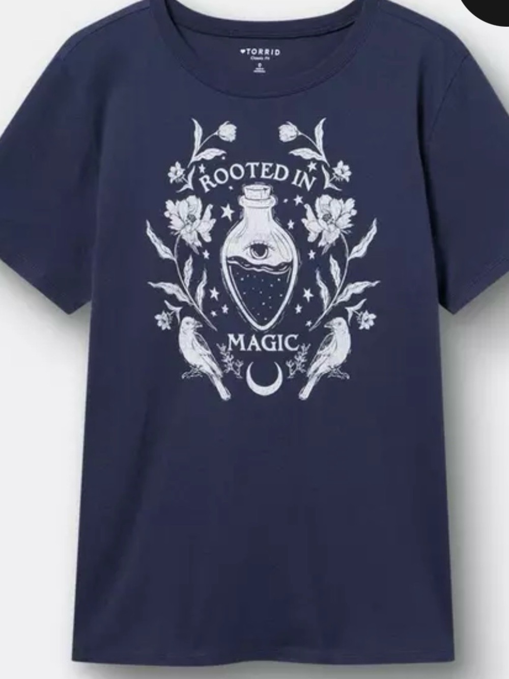 Like New Torrid Women’s Sz 00 Rooted in Magic' Navy Graphic Tee